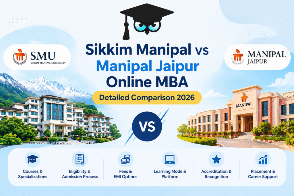 Sikkim Manipal vs Manipal Jaipur Online MBA comparison 2026
