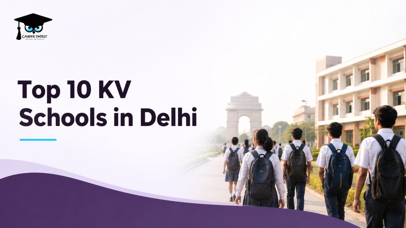 Top 10 KV Schools in Delhi with students walking near India Gate